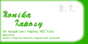 monika kaposy business card